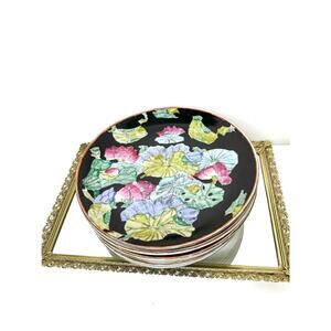 Set of 7 Vintage Chinese Porcelain Hand Painted Chinoiserie Decorative Plates Wa
